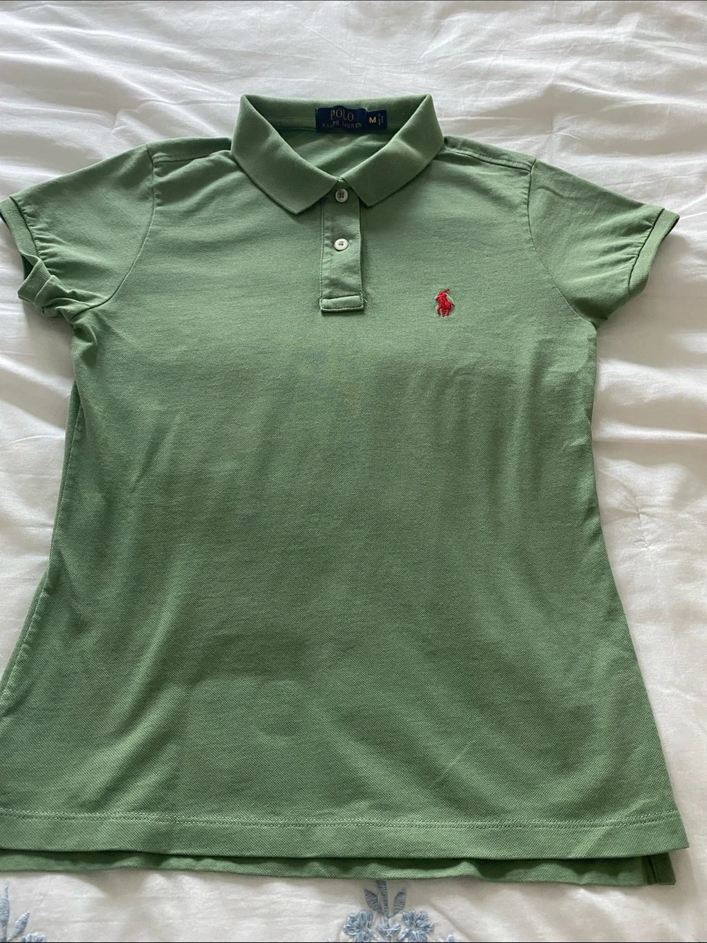 Ralph Lauren Light Green Kids Polo with Red Pony Logo
